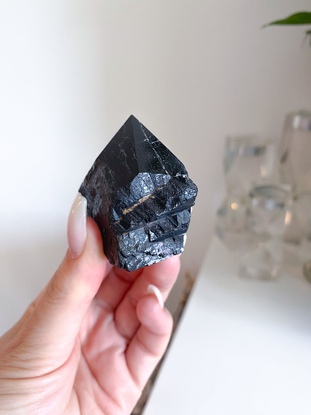 Shiny Black Tourmaline Top Polish Point #10