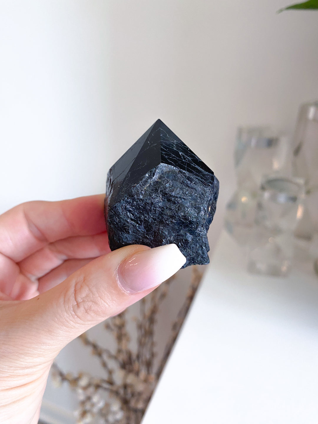 Shiny Black Tourmaline Top Polish Point #10
