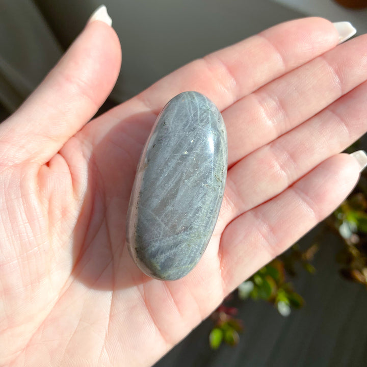 Long Pink Flash Labradorite Pebble 