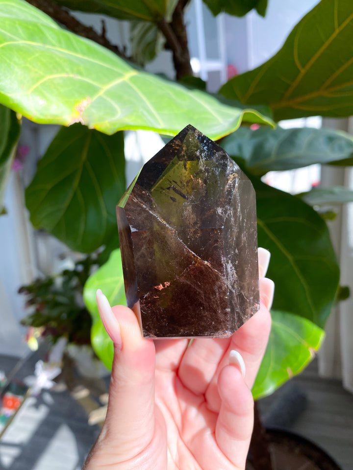 Faceted Smokey Quartz Tower