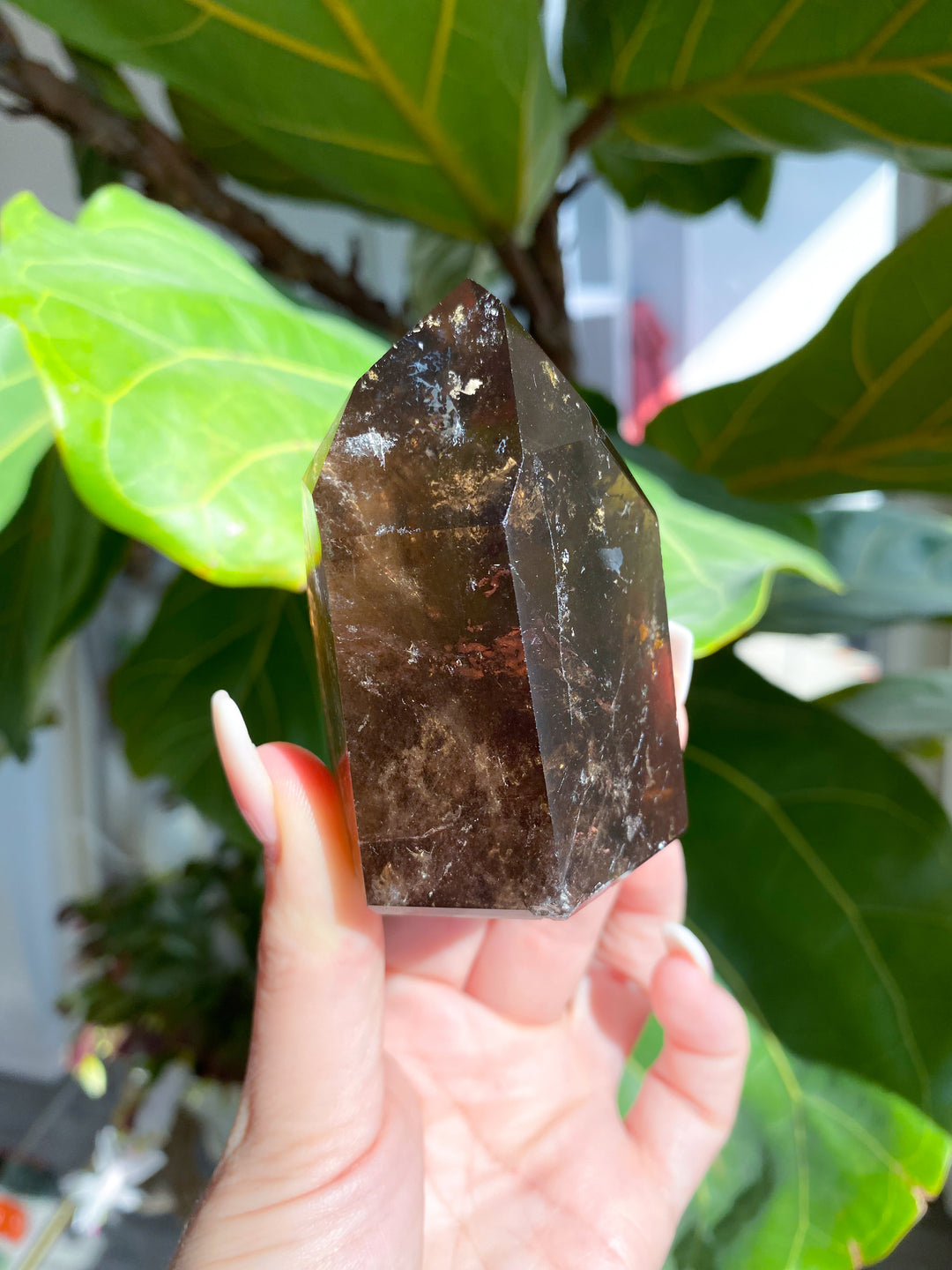 Faceted Smokey Quartz Tower