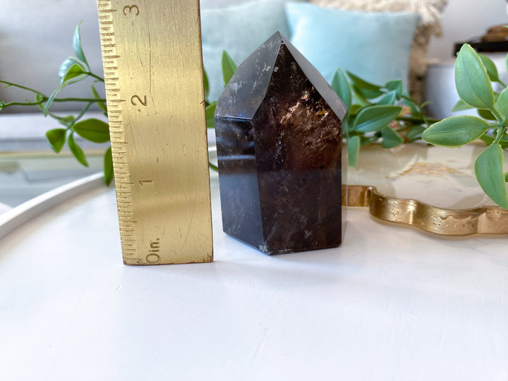 Faceted Smokey Quartz Tower