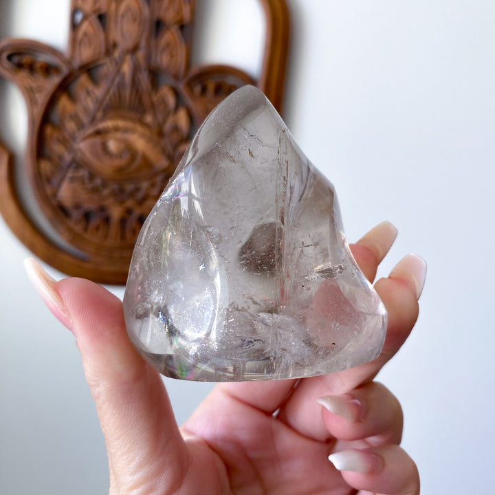 Faceted Smokey Quartz Flame w/ Rainbows