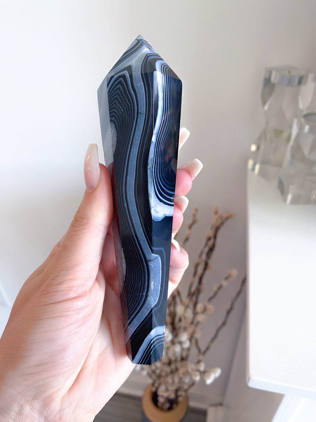 Black Agate Wand #7