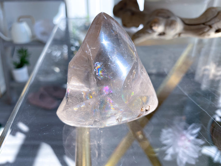 Faceted Smokey Quartz Flame w/ Rainbows