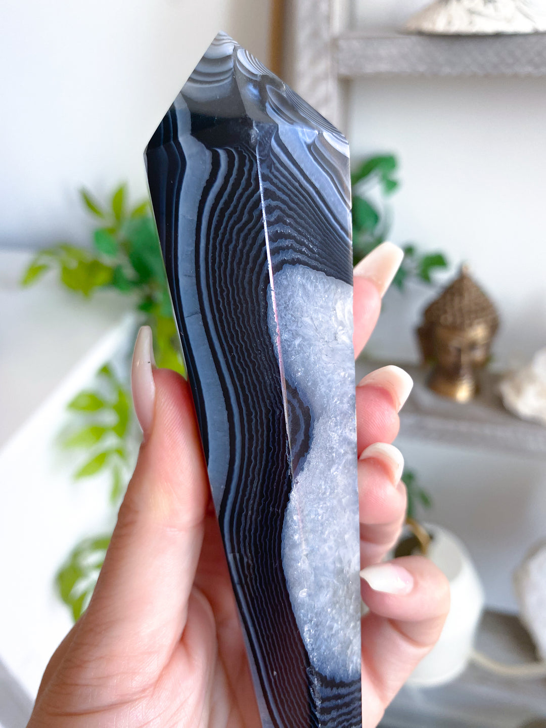 Black Agate Wand #7