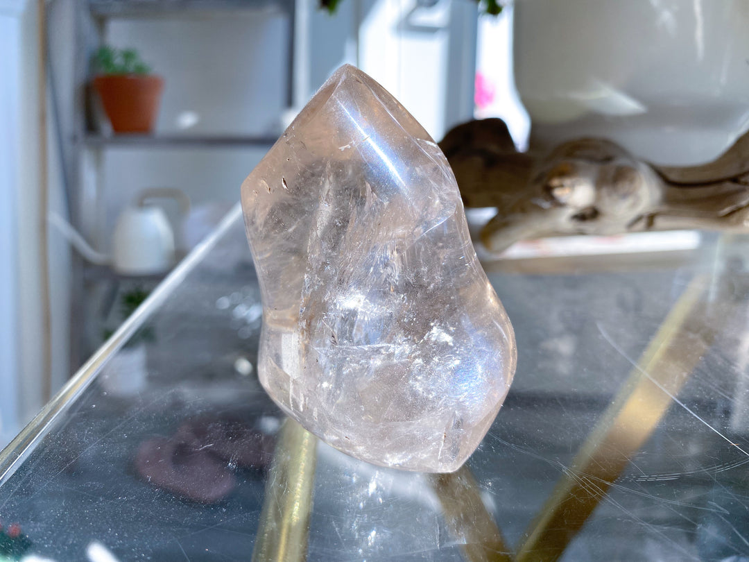 Faceted Smokey Quartz Flame w/ Rainbows