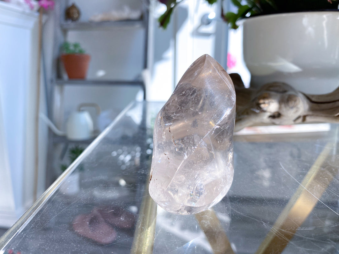 Faceted Smokey Quartz Flame w/ Rainbows