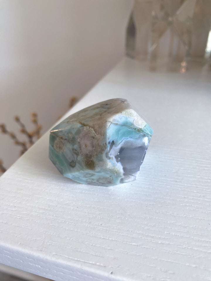 Green Flower Agate Freeform #9 - Get Exact Item