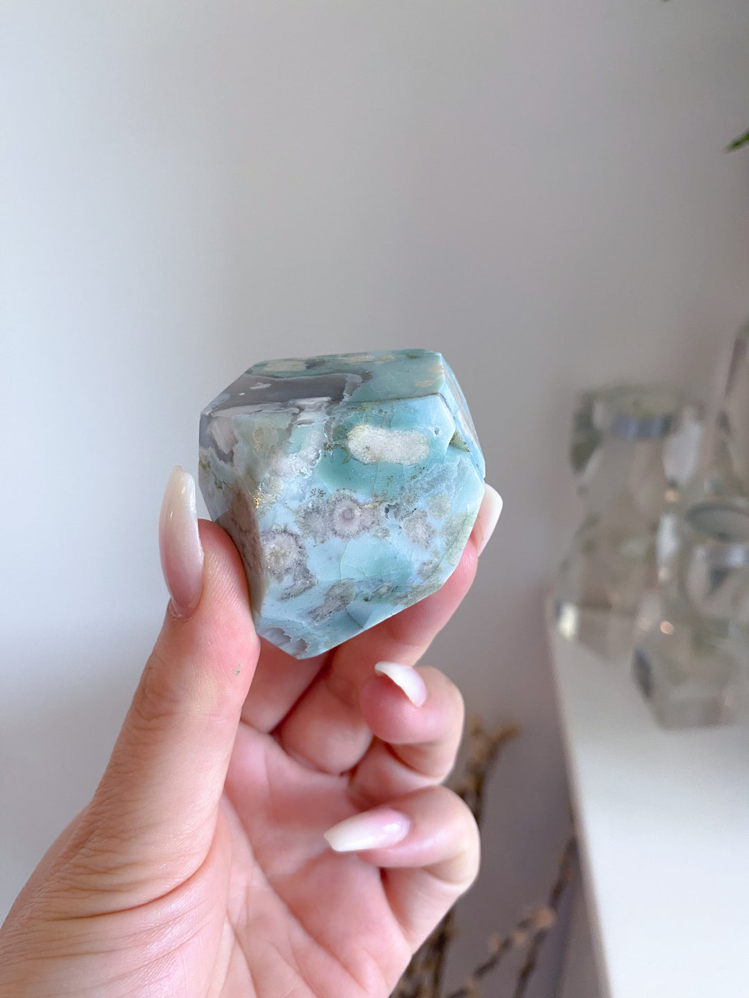 Green Flower Agate Freeform #9 - Get Exact Item