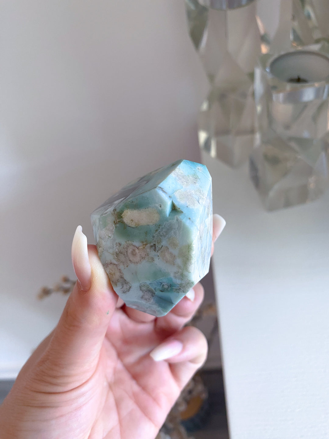 Green Flower Agate Freeform #9 - Get Exact Item