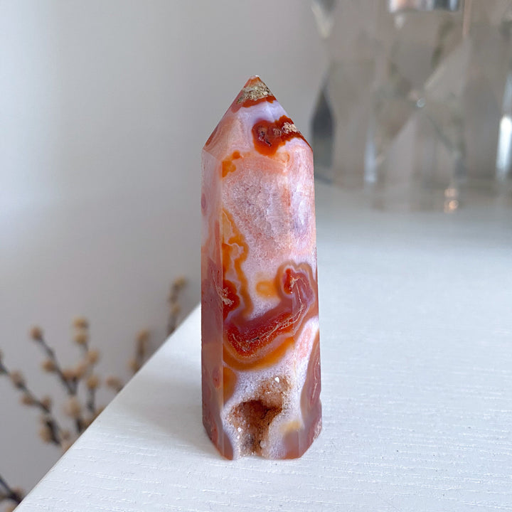 Carnelian & Moss Agate Tower #2 - Get Exact Crystal