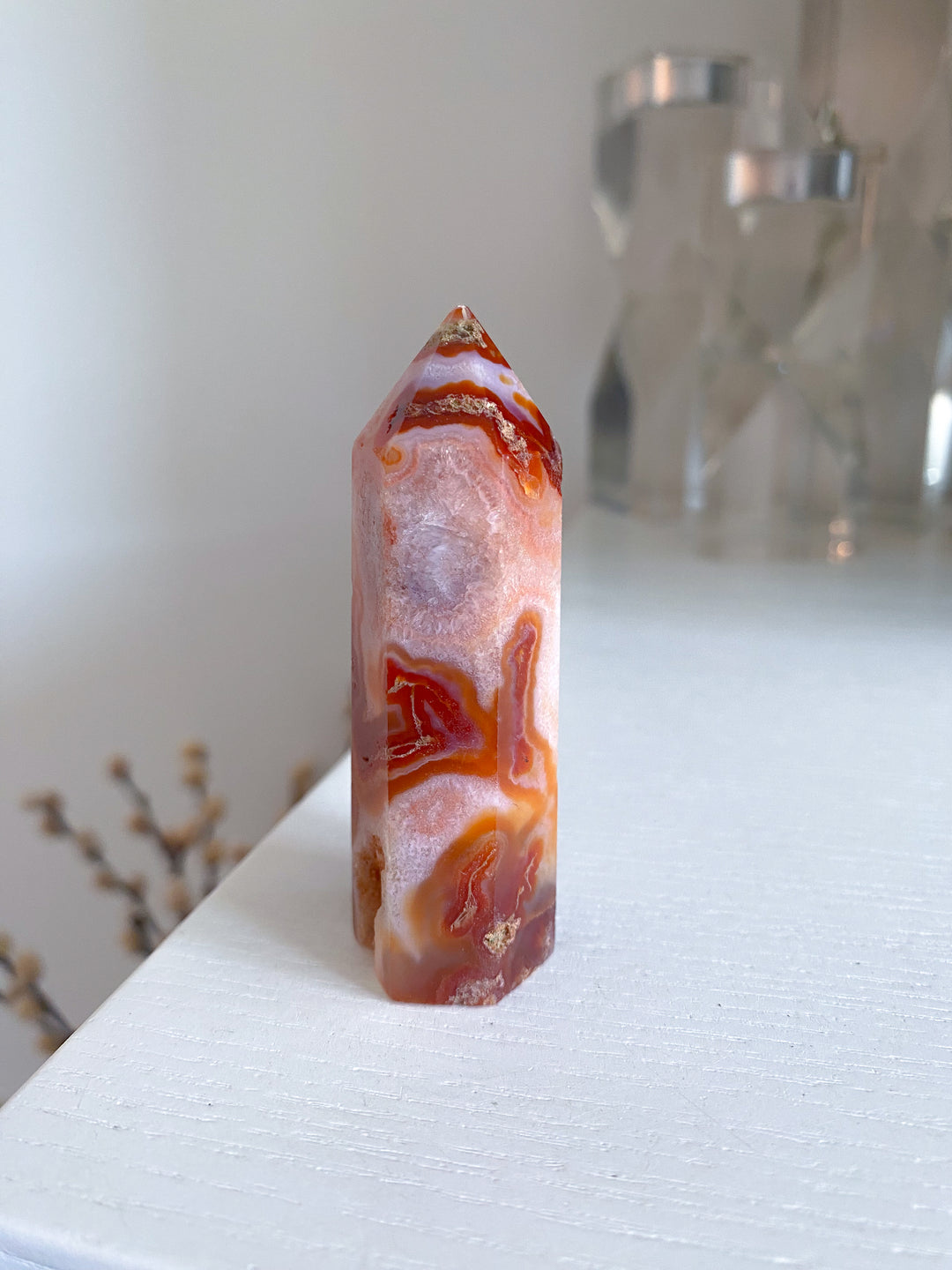 Carnelian & Moss Agate Tower #2 - Get Exact Crystal