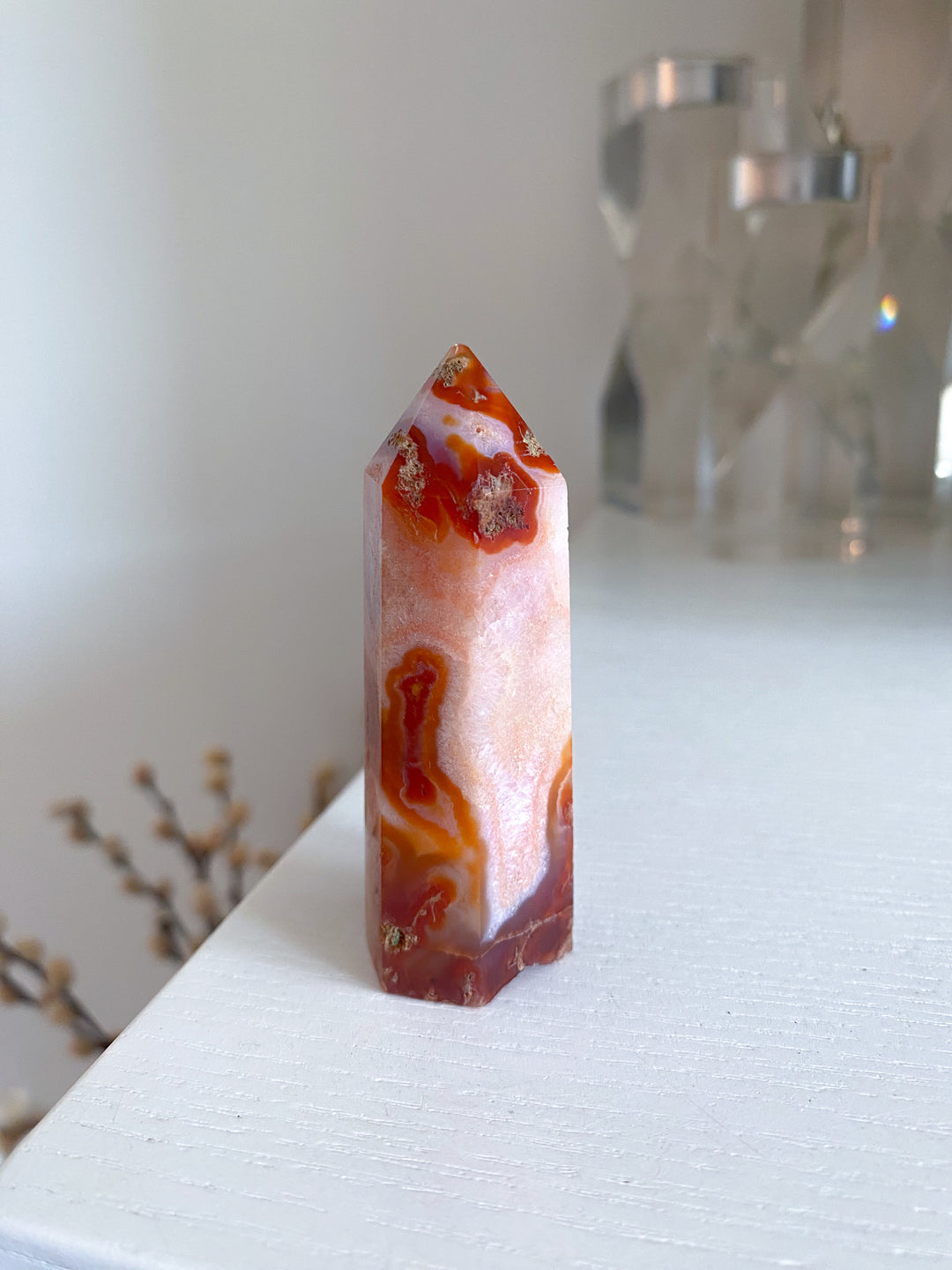 Carnelian & Moss Agate Tower #2 - Get Exact Crystal