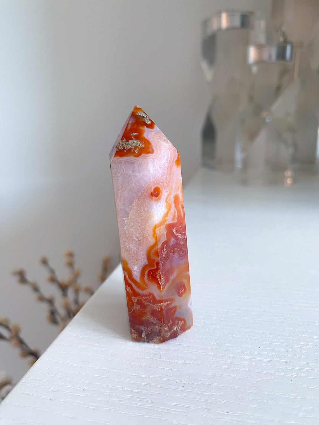 Carnelian & Moss Agate Tower #2 - Get Exact Crystal