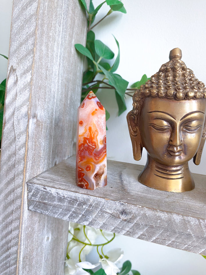 Carnelian & Moss Agate Tower #2 - Get Exact Crystal