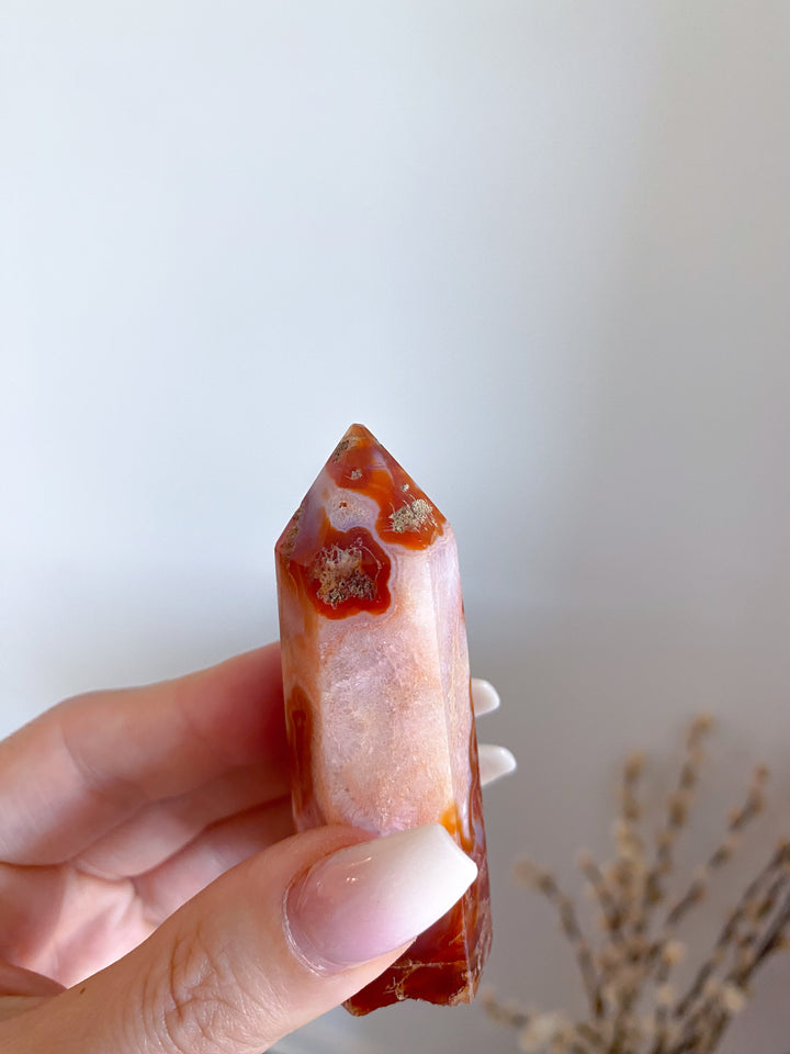 Carnelian & Moss Agate Tower #2 - Get Exact Crystal