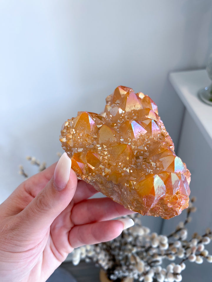 Champagne Aura Quartz Cluster