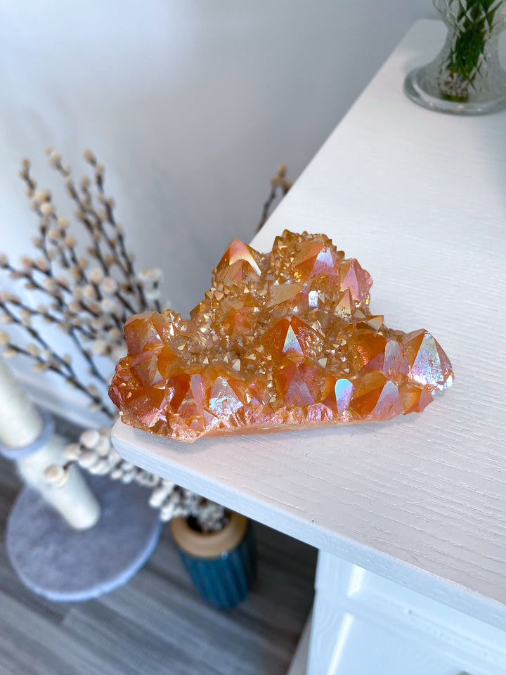 Champagne Aura Quartz Cluster