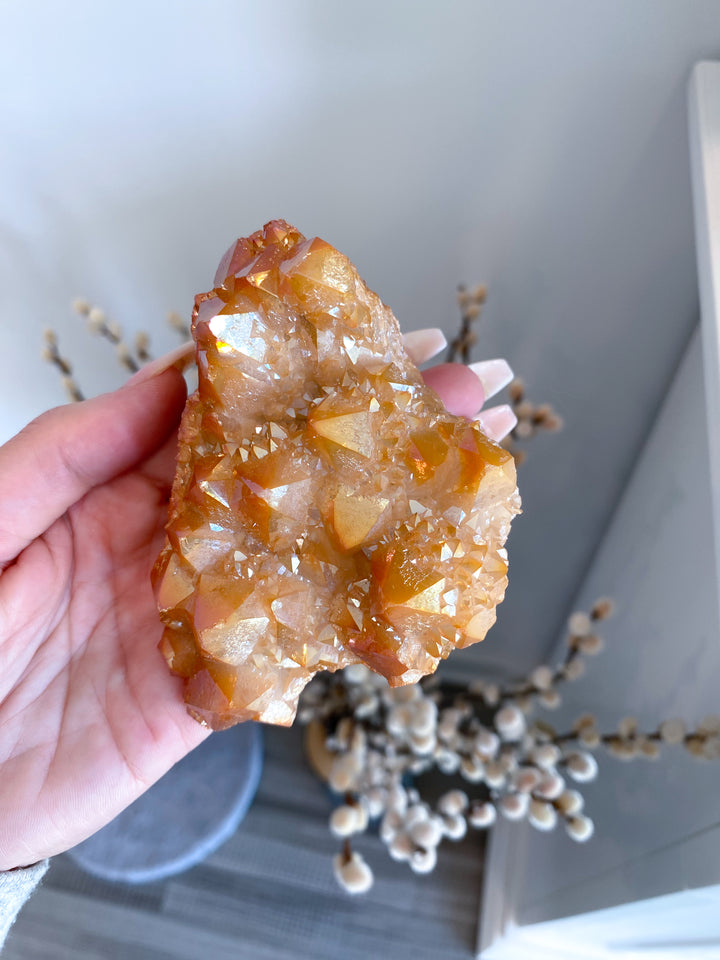 Champagne Aura Quartz Cluster