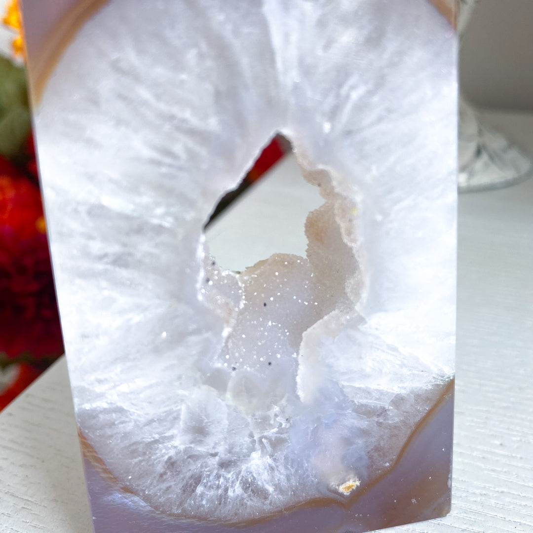 Druzy Agate Standing Slice 