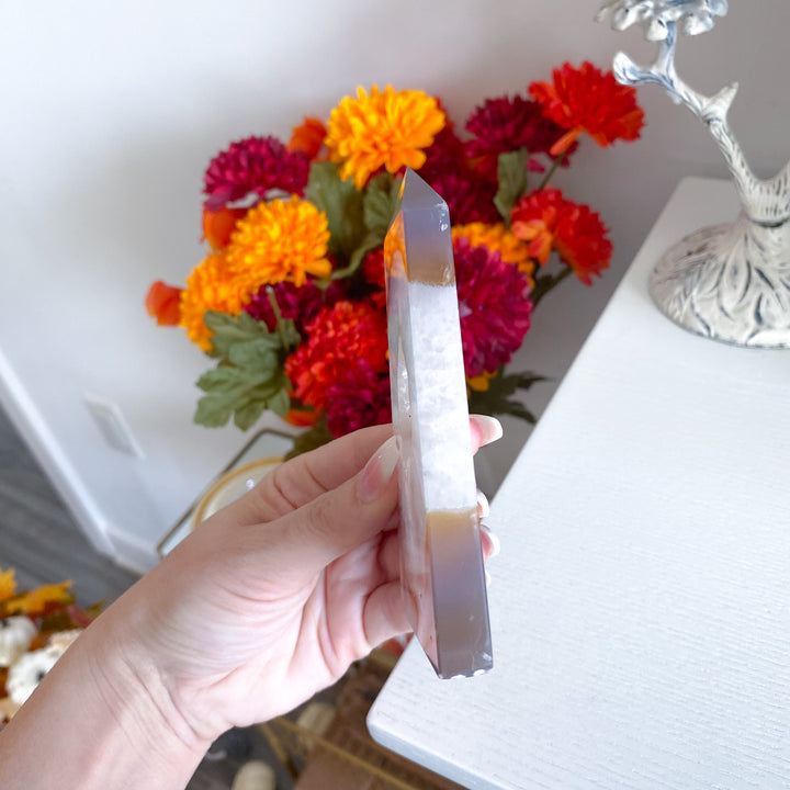 Druzy Agate Standing Slice 