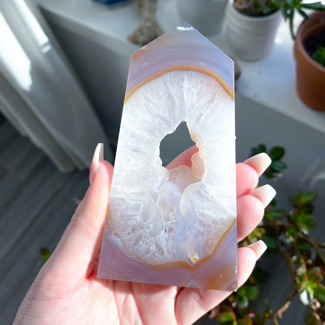 Druzy Agate Standing Slice 