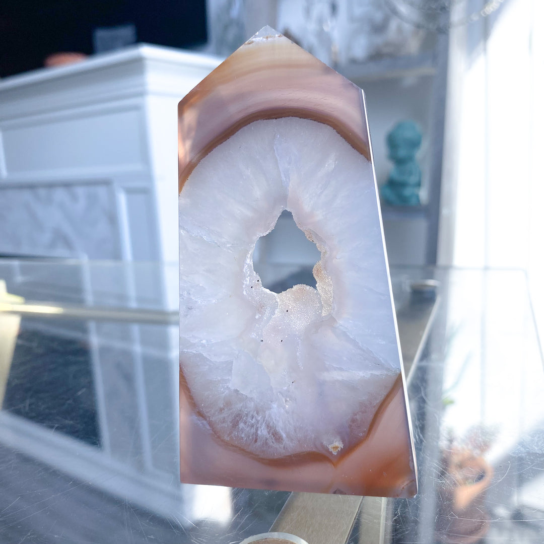 Druzy Agate Standing Slice 