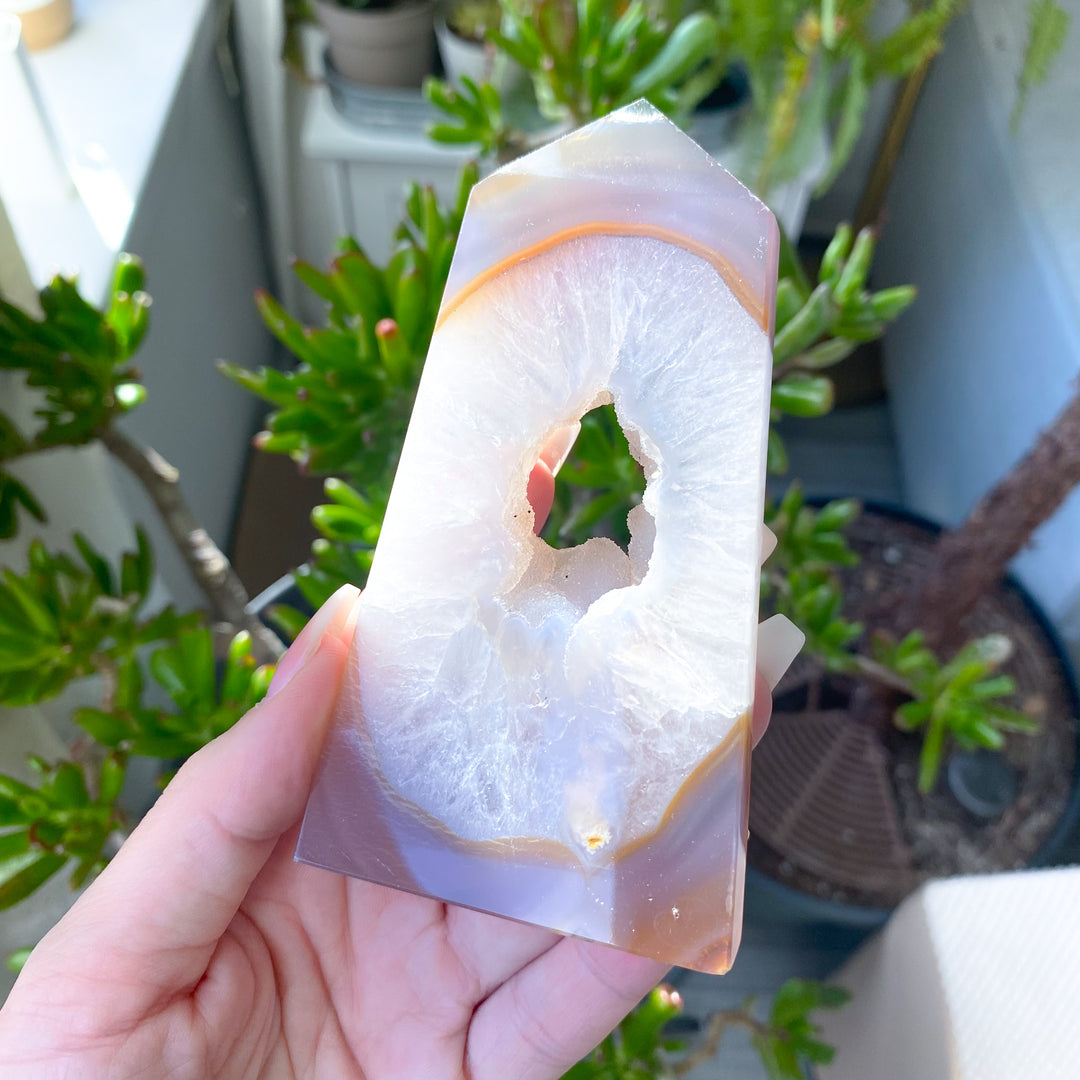 Druzy Agate Standing Slice 