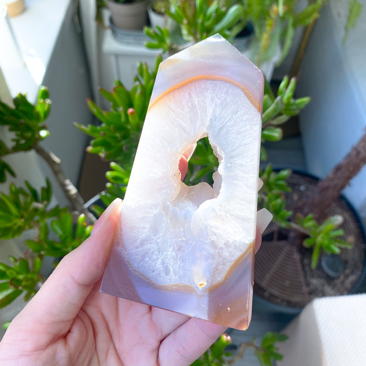 Druzy Agate Standing Slice 