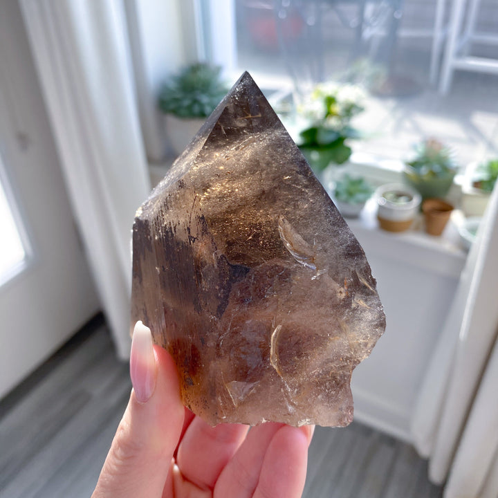 Smokey Quartz Top Polish Point #4