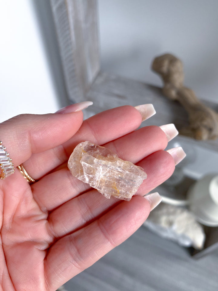 Small Peachy Rough Morganite Piece