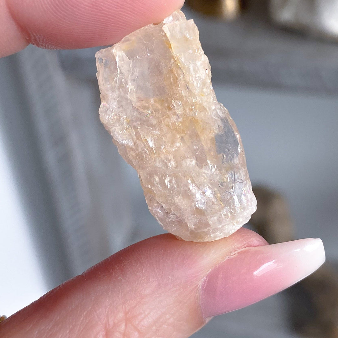 Small Peachy Rough Morganite Piece