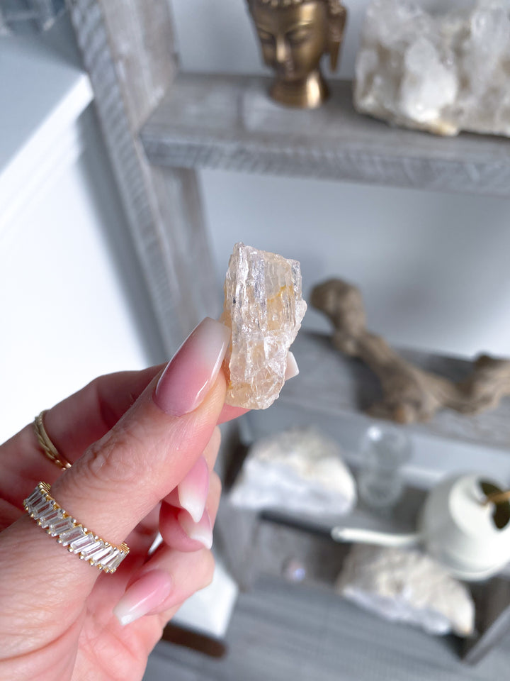 Small Peachy Rough Morganite Piece
