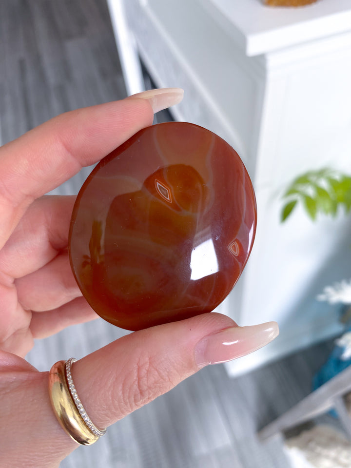 Smooth Carnelian Palm #12