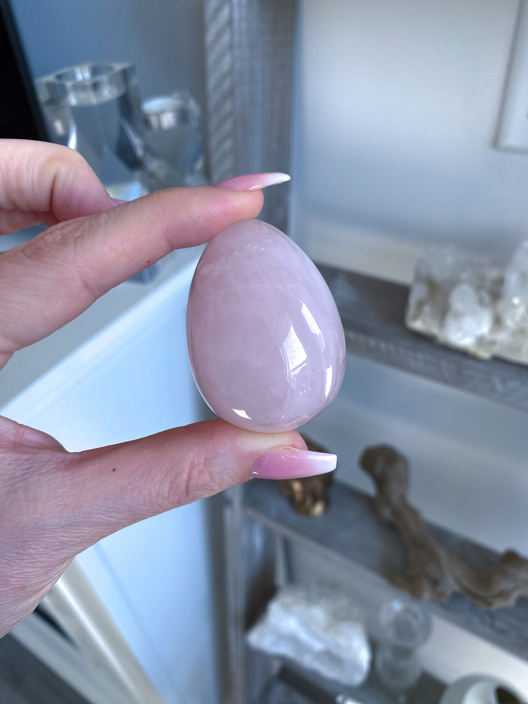 Rose Quartz Egg w/ Stand