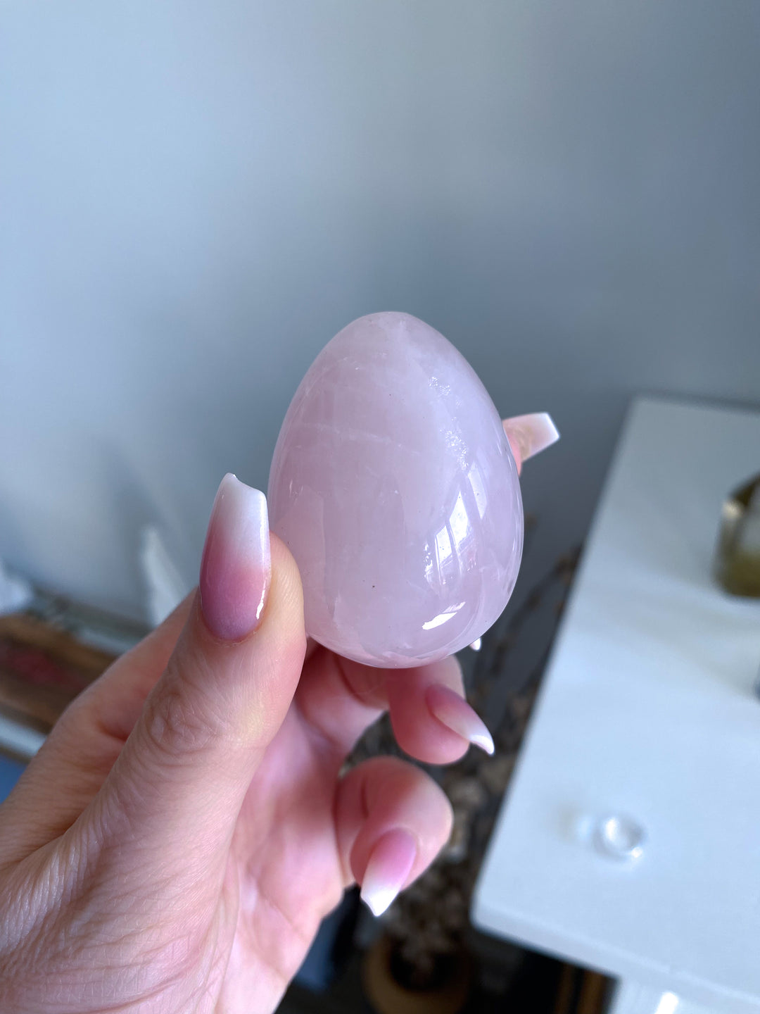 Rose Quartz Egg w/ Stand