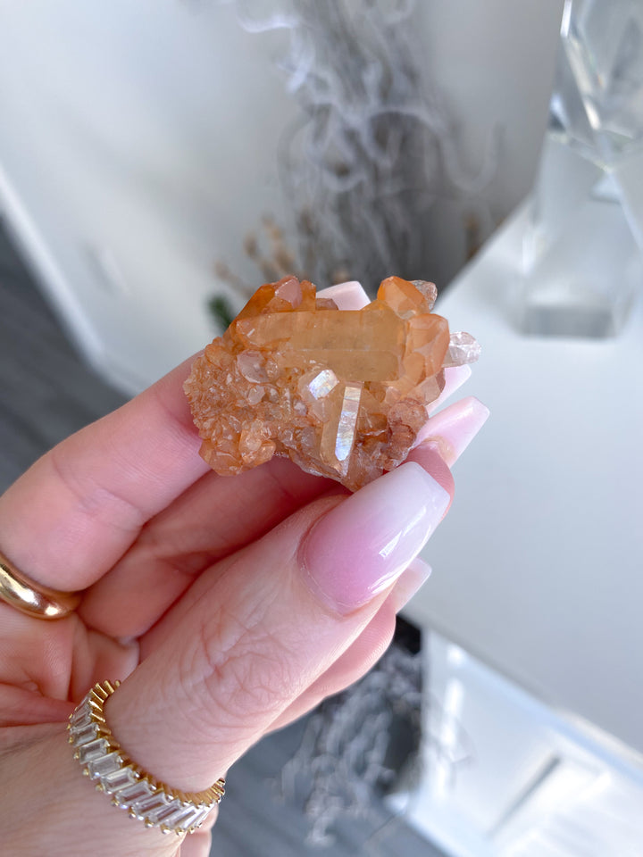 Natural Tangerine Quartz Mini Cluster #10