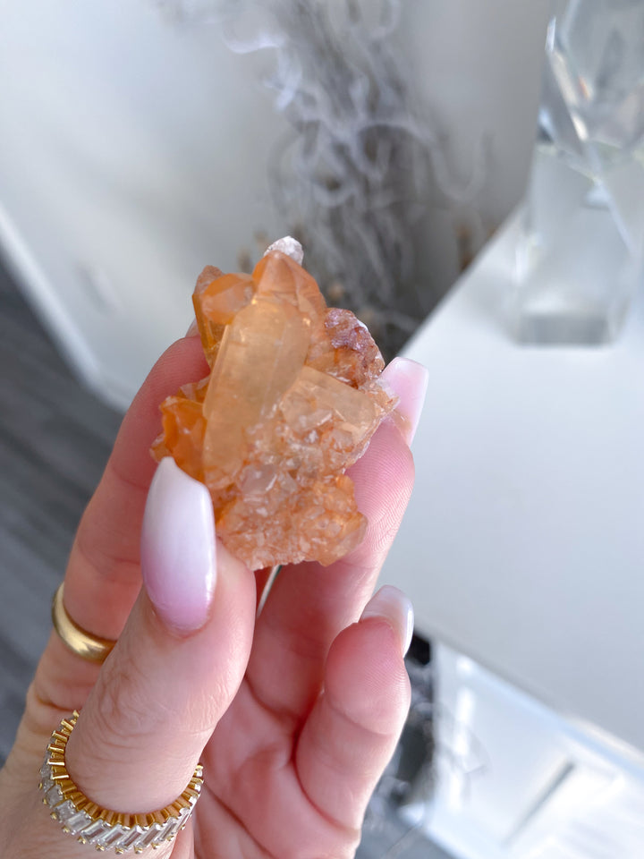 Natural Tangerine Quartz Mini Cluster #10