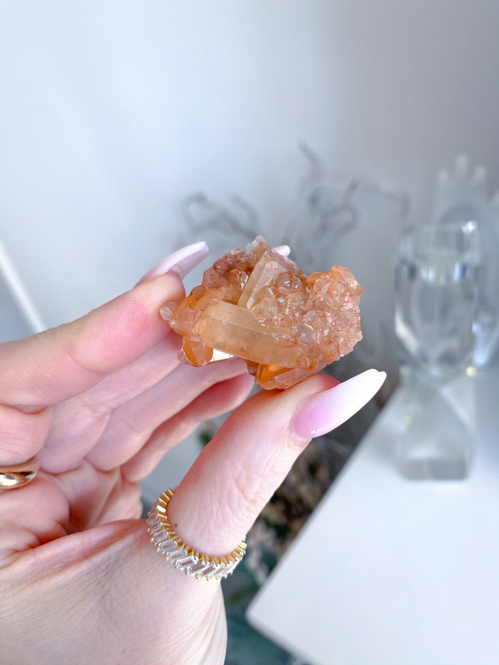 Natural Tangerine Quartz Mini Cluster #10
