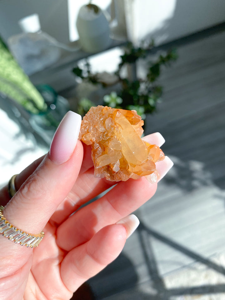 Natural Tangerine Quartz Mini Cluster #10