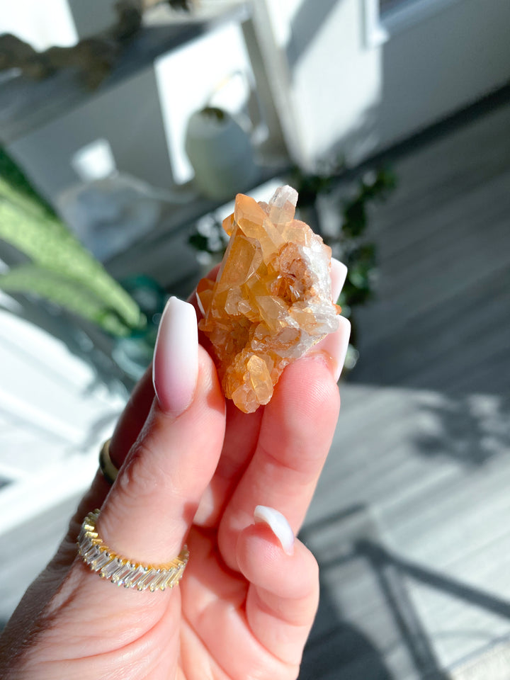 Natural Tangerine Quartz Mini Cluster #10