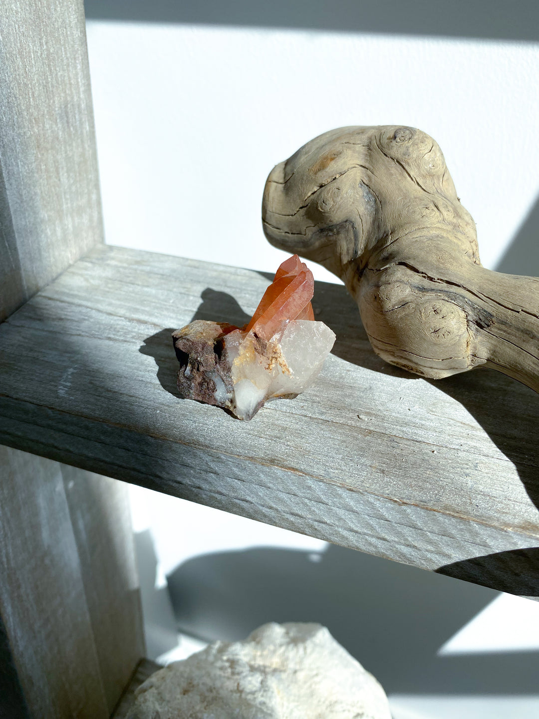 Natural Tangerine Quartz Mini Cluster on Matrix #3