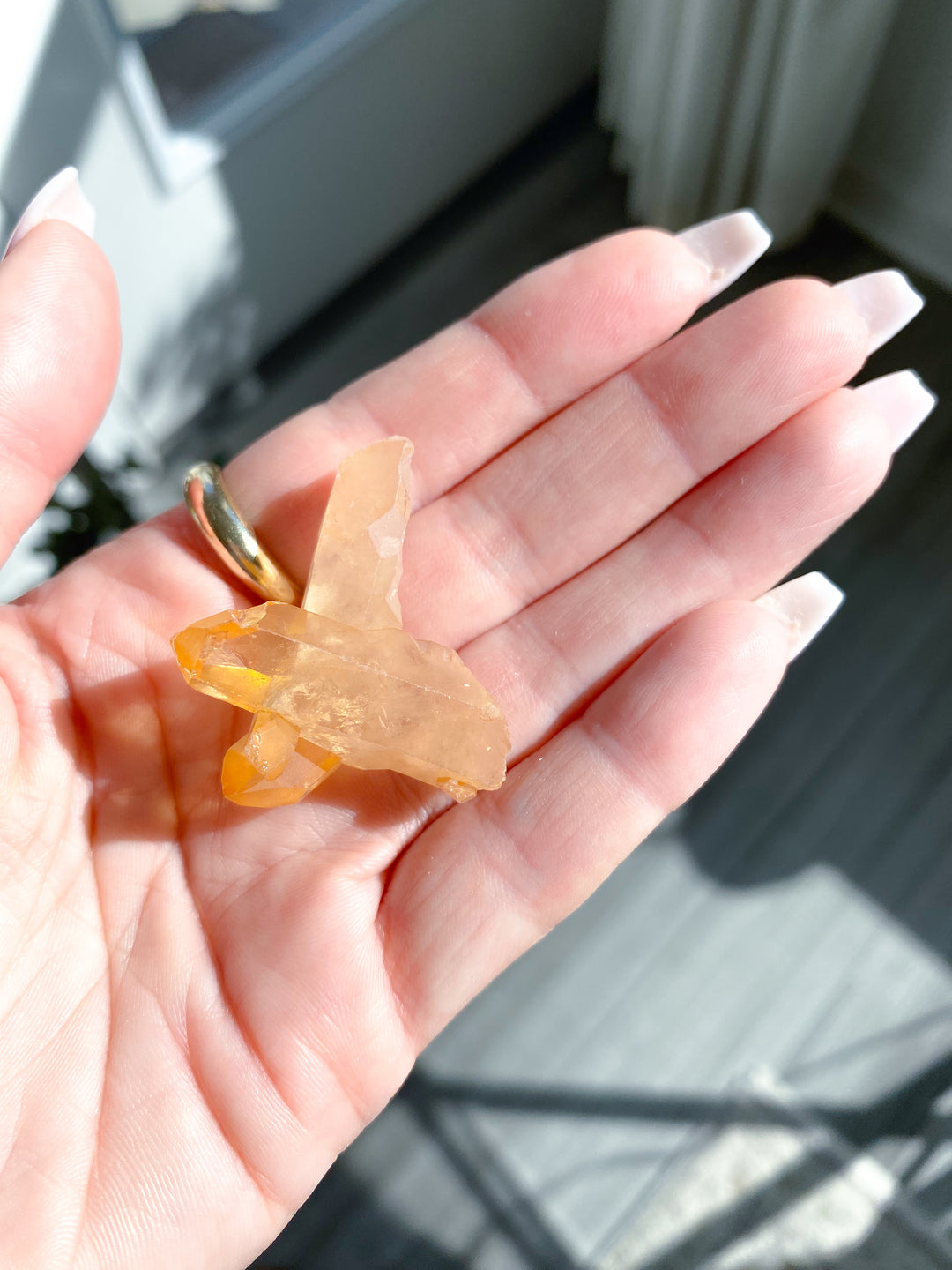X Marks the Spot Natural Tangerine Quartz Mini Cluster #11