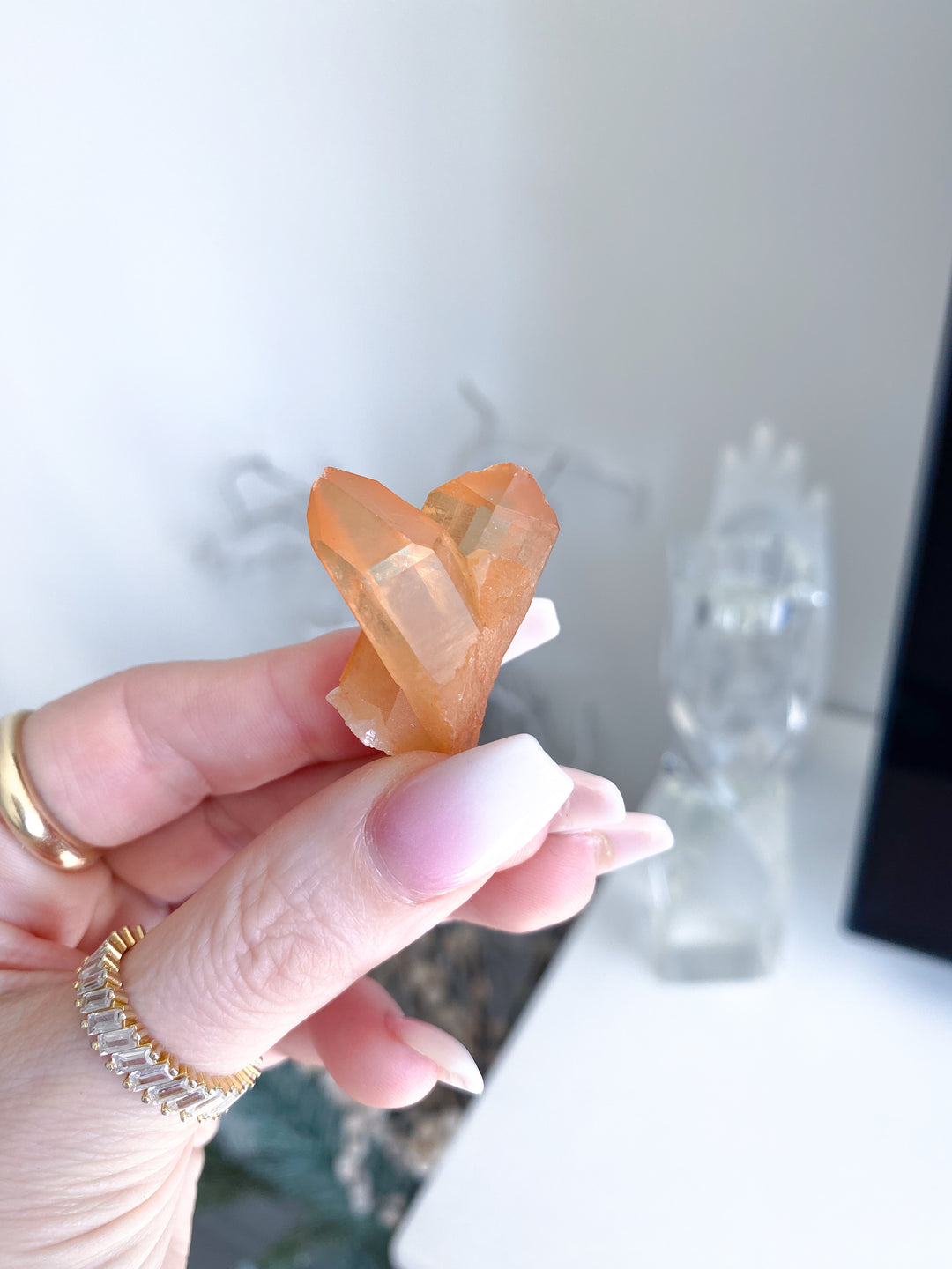 Natural Tangerine Quartz Mini Cluster #12