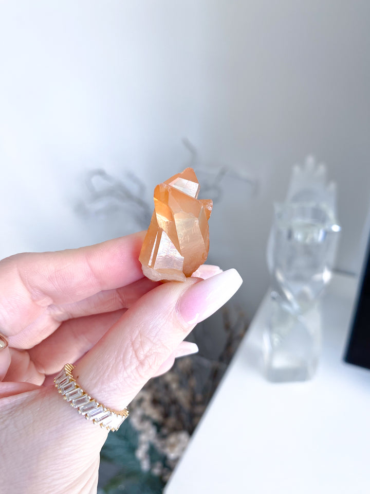 Natural Tangerine Quartz Mini Cluster #12