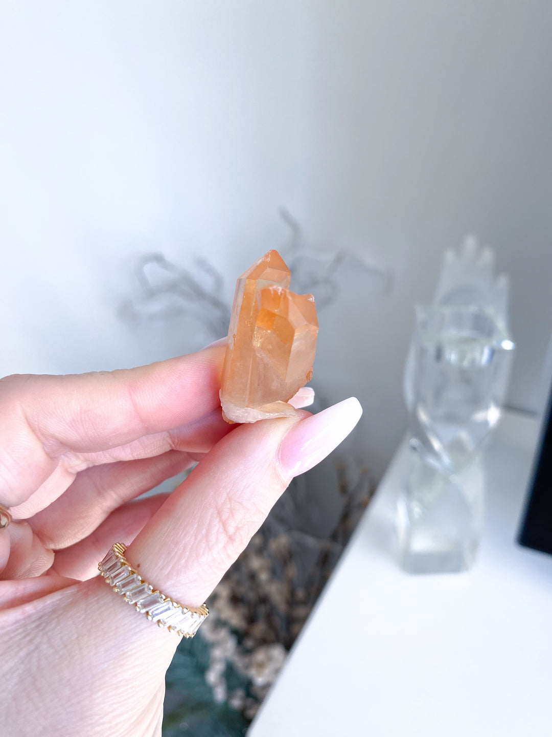 Natural Tangerine Quartz Mini Cluster #12