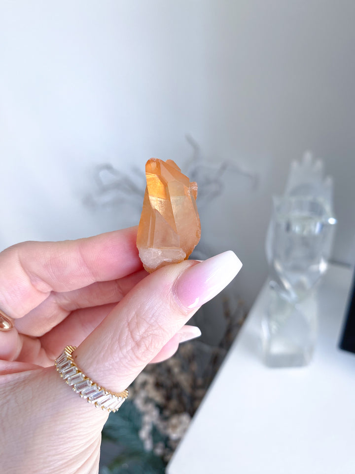 Natural Tangerine Quartz Mini Cluster #12
