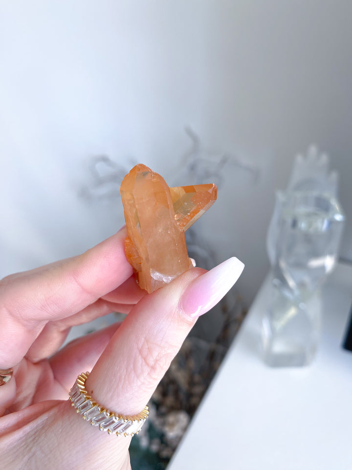 Natural Tangerine Quartz Mini Cluster #12