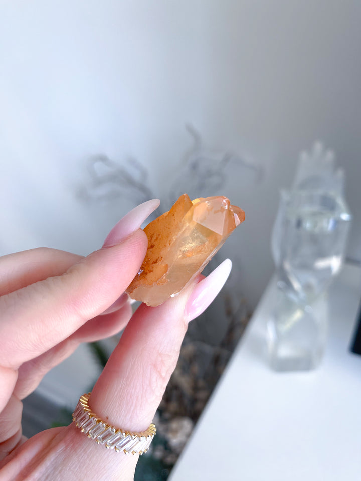 Natural Tangerine Quartz Mini Cluster #12
